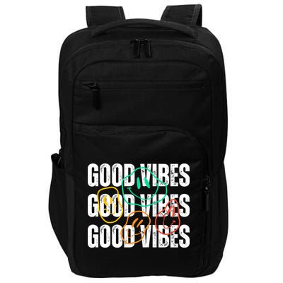 Good Vibes Smiley Retro Vintage Impact Tech Backpack