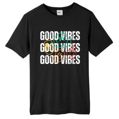 Good Vibes Smiley Retro Vintage Tall Fusion ChromaSoft Performance T-Shirt