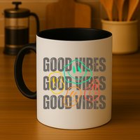 Good Vibes Smiley Retro Vintage Mug