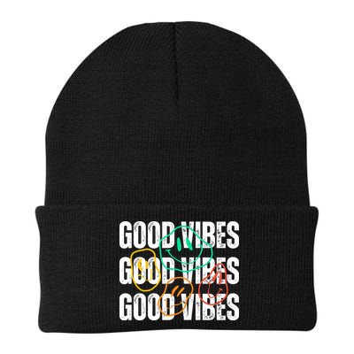 Good Vibes Smiley Retro Vintage Beanie