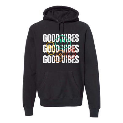 Good Vibes Smiley Retro Vintage Premium Hoodie