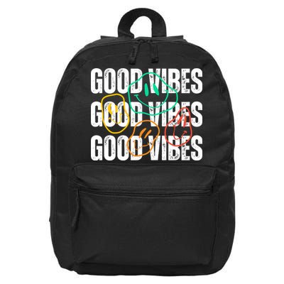 Good Vibes Smiley Retro Vintage 16 in Basic Backpack
