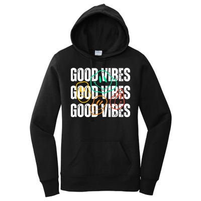 Good Vibes Smiley Retro Vintage Women's Pullover Hoodie