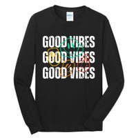 Good Vibes Smiley Retro Vintage Tall Long Sleeve T-Shirt