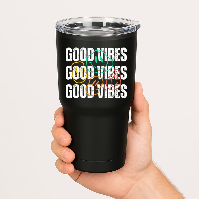 Good Vibes Smiley Retro Vintage Tumbler