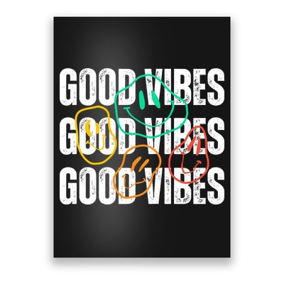 Good Vibes Smiley Retro Vintage Poster