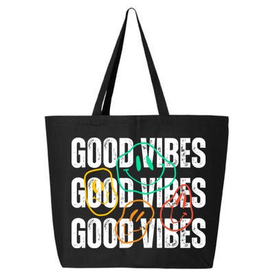 Good Vibes Smiley Retro Vintage 25L Jumbo Tote
