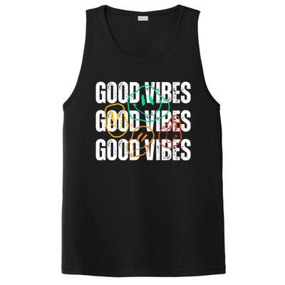 Good Vibes Smiley Retro Vintage PosiCharge Competitor Tank