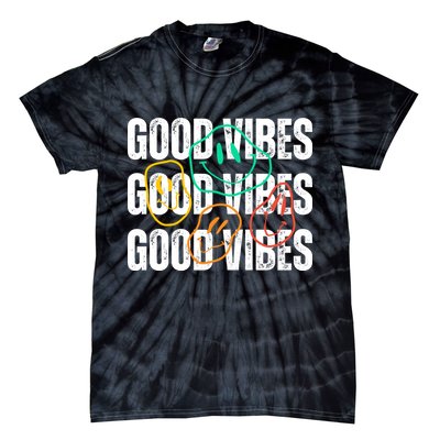 Good Vibes Smiley Retro Vintage Tie-Dye T-Shirt