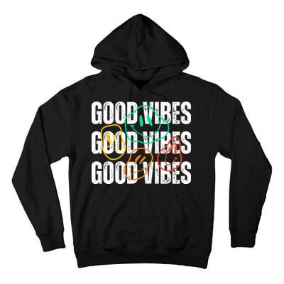 Good Vibes Smiley Retro Vintage Tall Hoodie