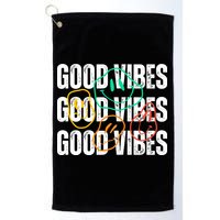 Good Vibes Smiley Retro Vintage Golf Towel