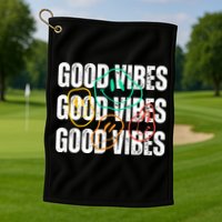 Good Vibes Smiley Retro Vintage Golf Towel