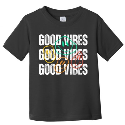 Good Vibes Smiley Retro Vintage Toddler T-Shirt