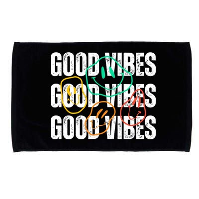 Good Vibes Smiley Retro Vintage Microfiber Hand Towel