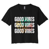 Good Vibes Smiley Retro Vintage Crop Top
