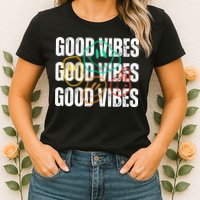 Good Vibes Smiley Retro Vintage Womens T-Shirt