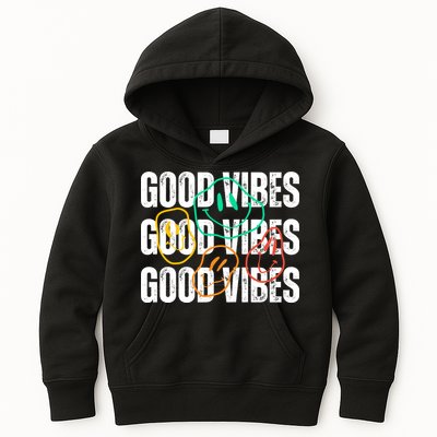 Good Vibes Smiley Retro Vintage Kids Hoodie