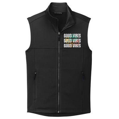 Good Vibes Smiley Retro Vintage Collective Smooth Fleece Vest