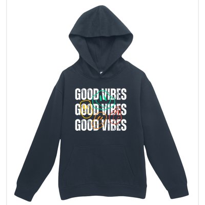 Good Vibes Smiley Retro Vintage Urban Pullover Hoodie