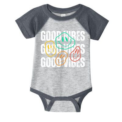 Good Vibes Smiley Retro Vintage Infant Baby Jersey Bodysuit