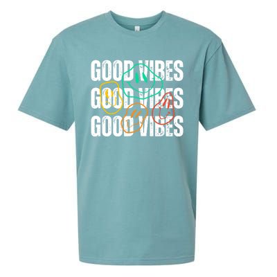 Good Vibes Smiley Retro Vintage Sueded Cloud Jersey T-Shirt