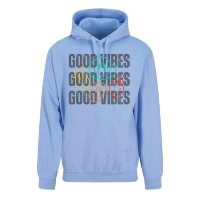 Good Vibes Smiley Retro Vintage Unisex Surf Hoodie