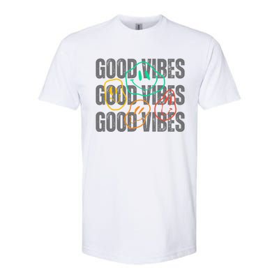 Good Vibes Smiley Retro Vintage Softstyle® CVC T-Shirt