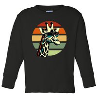 Giraffe Vintage Sunglasses Toddler Long Sleeve Shirt