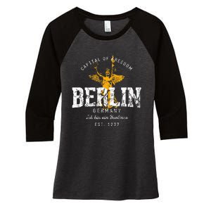 Germany Vacation Souvenir Berlin Women's Tri-Blend 3/4-Sleeve Raglan Shirt