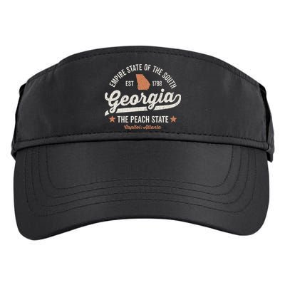 Georgia Vintage Sports Design The Peach State America Rough Adult Drive Performance Visor