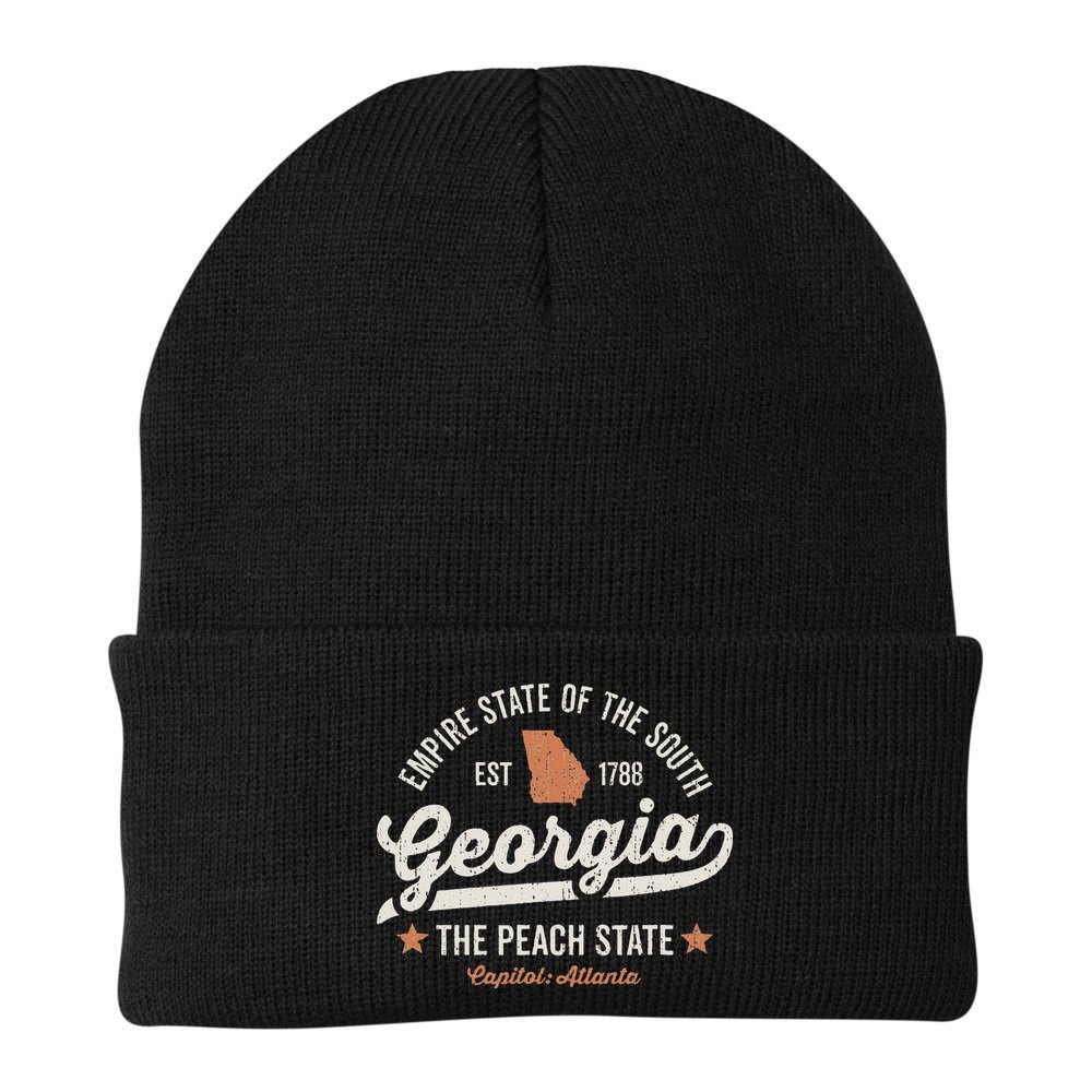 Georgia Vintage Sports Design The Peach State America Rough Beanie