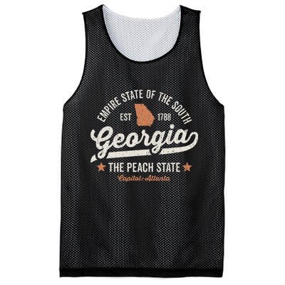 Georgia Vintage Sports Design The Peach State America Rough Mesh Reversible Basketball Jersey Tank