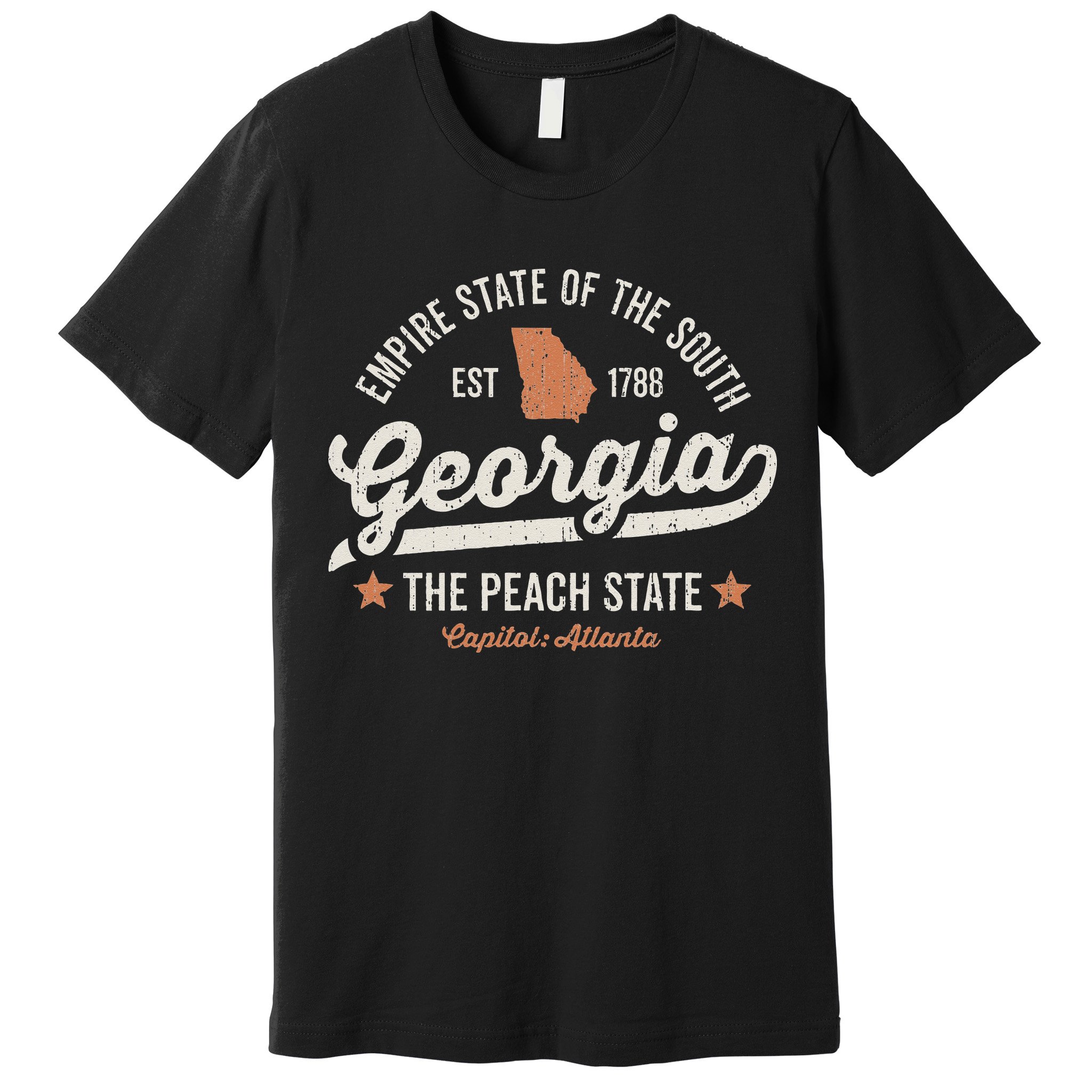 Georgia Vintage Sports Design The Peach State America Rough Premium T-Shirt