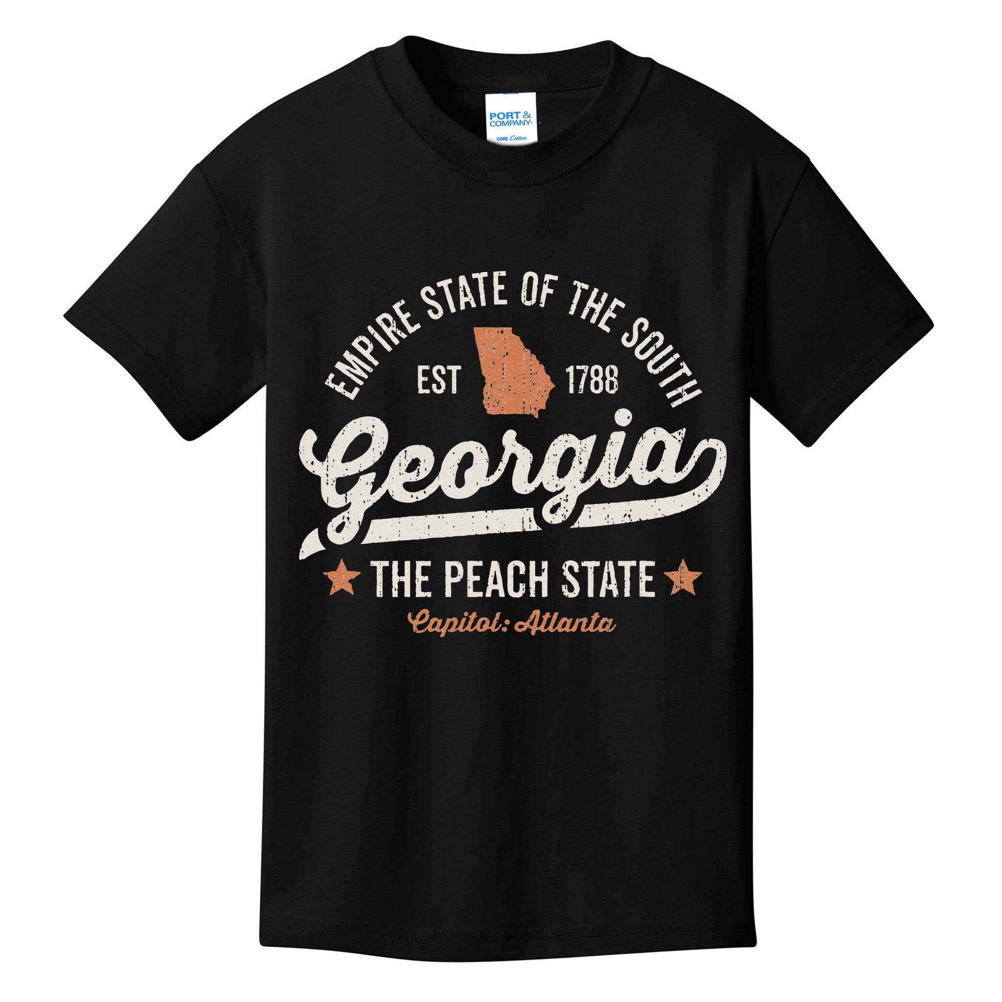 Georgia Vintage Sports Design The Peach State America Rough Kids T-Shirt
