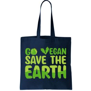 Go Vegan Save The Earth Planet Globe Earth Day April 22 Tote Bag