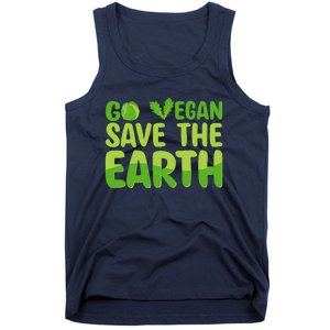 Go Vegan Save The Earth Planet Globe Earth Day April 22 Tank Top