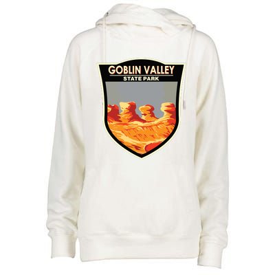 Goblin Valley State Park Utah Badge Vintage Womens Funnel Neck Pullover Hood