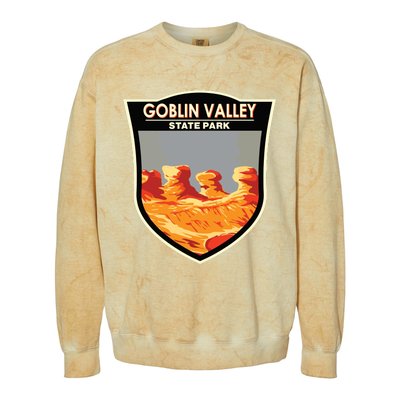 Goblin Valley State Park Utah Badge Vintage Colorblast Crewneck Sweatshirt