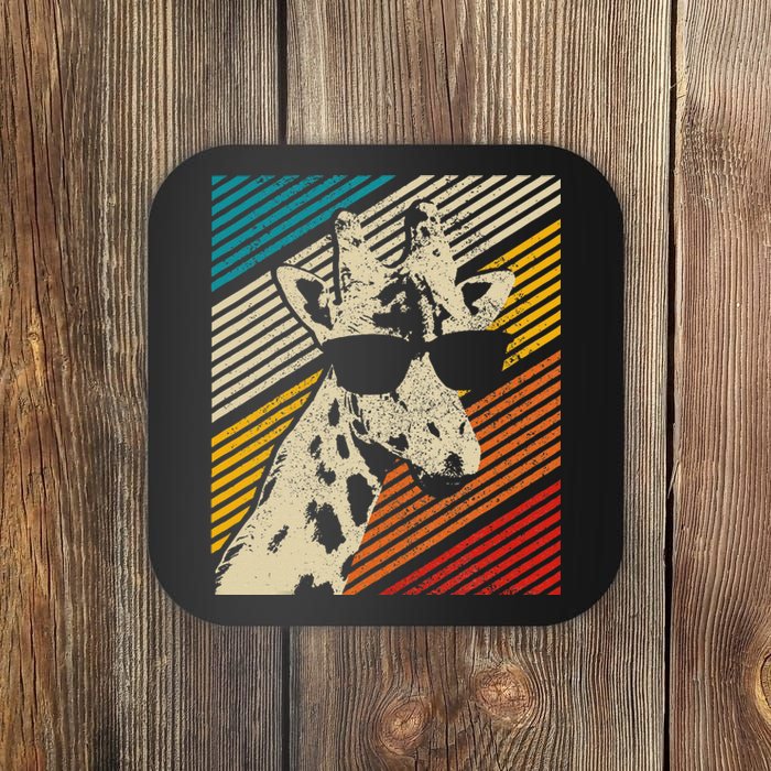 Giraffe Vintage Sunglasses Funny African Animal Lover Gift Coaster