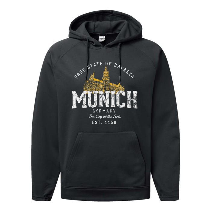 Germany Vacation Souvenir Munich Performance Fleece Hoodie