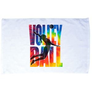 Girls Volleyball Tie Dye Server Teen Players Funny Gift Microfiber Hand Towel