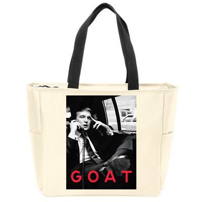 Goat Vote Trump 2024 Funny Support Republican Pro America Zip Tote Bag