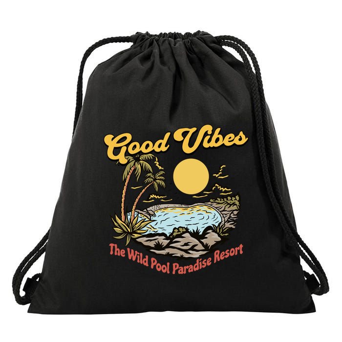 Good Vibes The Wild Pool Paradise Resort Drawstring Bag