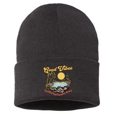 Good Vibes The Wild Pool Paradise Resort Sustainable Knit Beanie