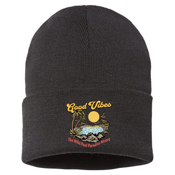 Good Vibes The Wild Pool Paradise Resort Sustainable Knit Beanie