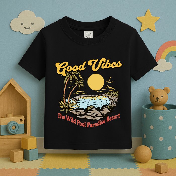 Good Vibes The Wild Pool Paradise Resort Toddler T-Shirt