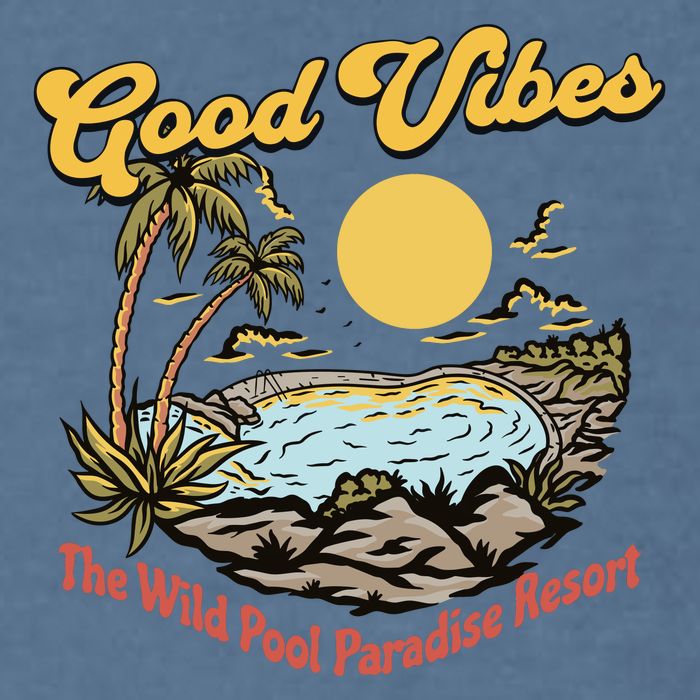 Good Vibes The Wild Pool Paradise Resort Garment-Dyed Sweatshirt
