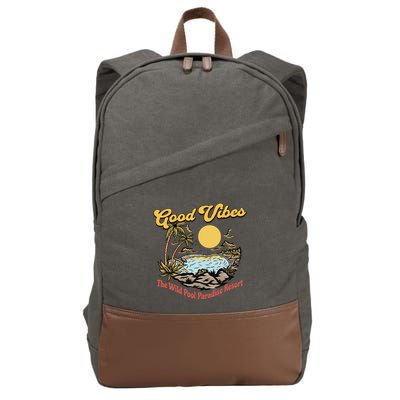 Good Vibes The Wild Pool Paradise Resort Cotton Canvas Backpack