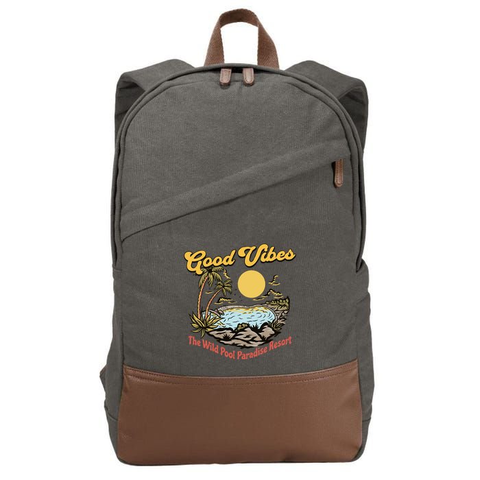Good Vibes The Wild Pool Paradise Resort Cotton Canvas Backpack