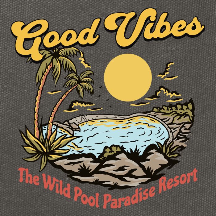 Good Vibes The Wild Pool Paradise Resort Cotton Canvas Backpack